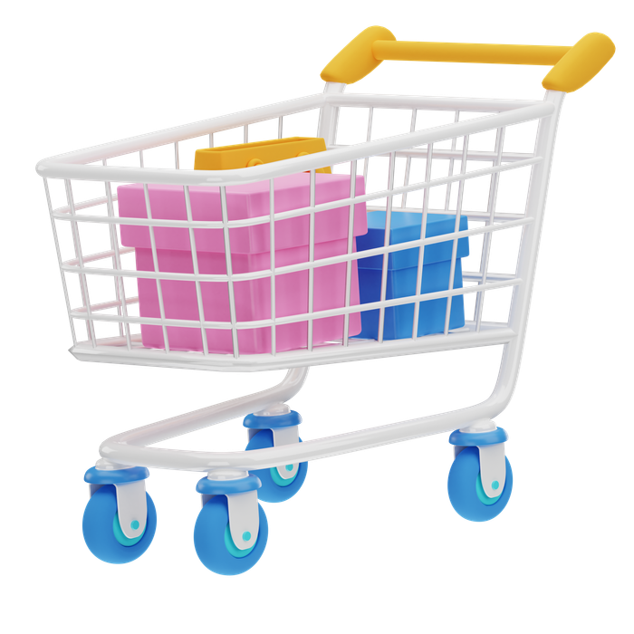 Ecommerce website: A trolley with boxes in it