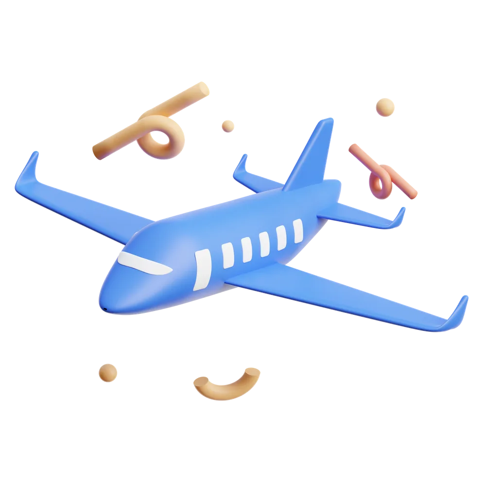 A 3d graphic of a flying aircraft.