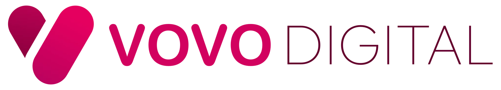 Long-form version of the VOVO Digital logo.
