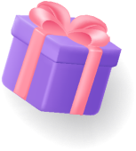 A purple and red present.