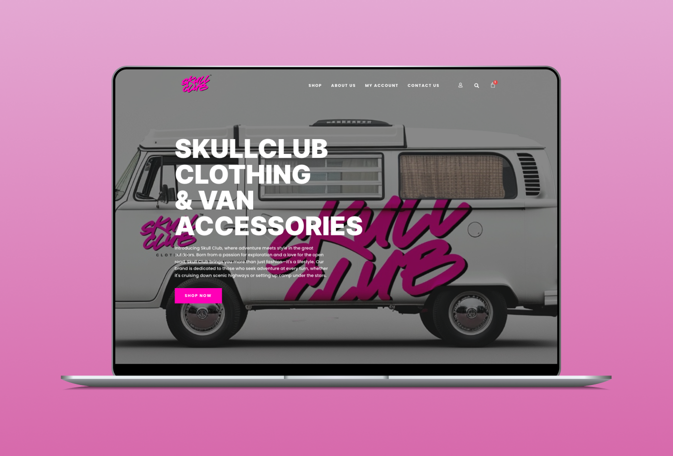 A screenshot of the skullclub website.