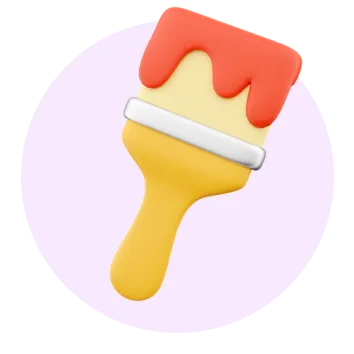 Digital Services : A yellow paint brush representing web design.