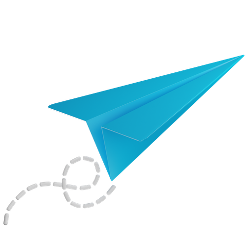 Email marketing : A blue paper airplane.