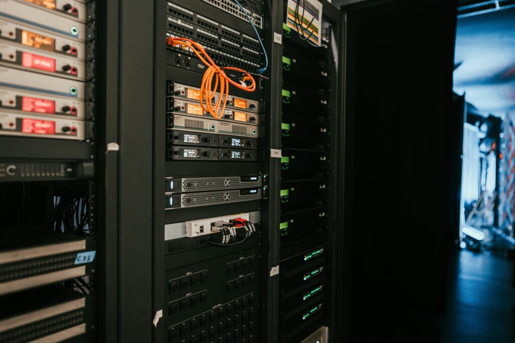 up close server rack representing hosting